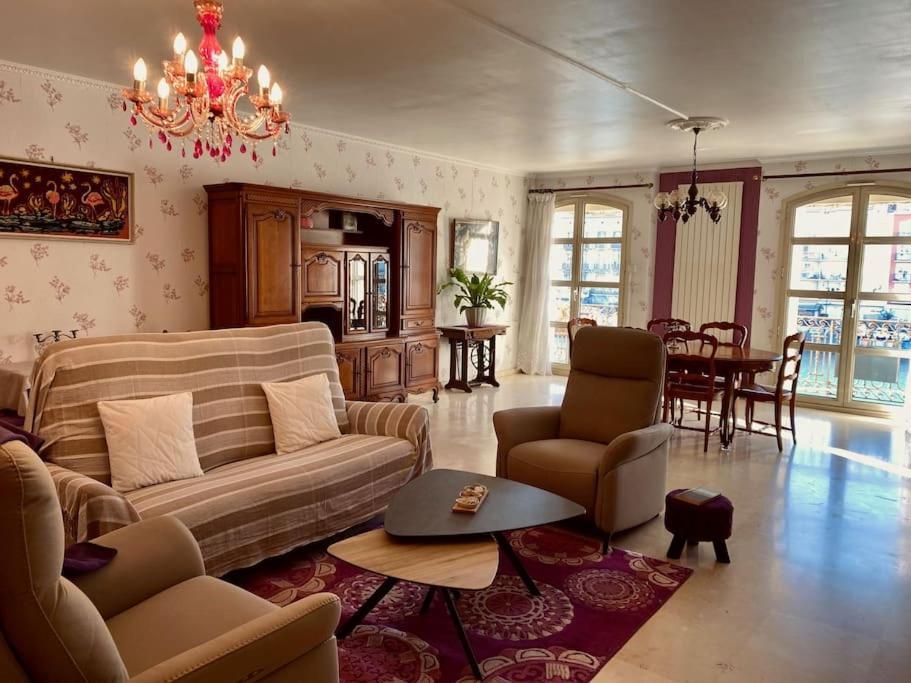 "Georgio" Grand Appartement Traversant Avec Vue Canal Et Parking Sète Buitenkant foto